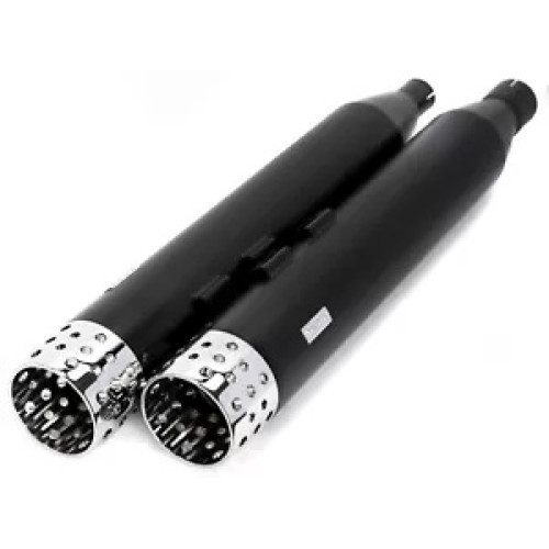 PartzBiz HD: 3442382-4.5” Black Swiss Cheese Slip-On Mufflers Exhaust Pipes 2017+ Harley Touring M8 PartzBiz HD: 3442382-4.5” Black Swiss Cheese Slip-On Mufflers Exhaust Pipes 2017+ Harley Touring M8