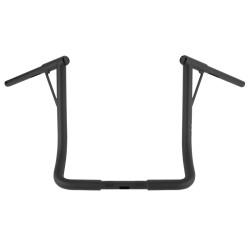 PartzBiz HD B12-7005TB - Burly Louie B 1-1/4” Ape Handlebars 16” Black Harley Notched Slotted Drilled