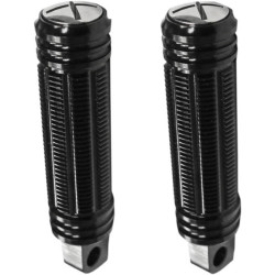 PartzBiz HD B13-1004B - Burly Black Aluminum CNC Stash Foot Pegs Harley Softail Sportster Dyna Touring