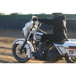 PartzBiz HD B13-1050B - Burly Brand Black MX Floorboards Rider Harley Harley Touring Softail Dyna 84-18