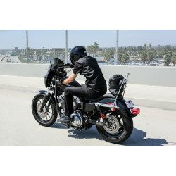PartzBiz HD B13-1505C - Burly Chrome Tall 20” Tall Sissy Bar Backrest One-Piece Harley Dyna 2006-2017