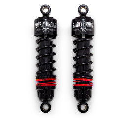 PartzBiz HD B28-1207 - Burly Brand 10.5” 11.5” Slammer Plus Shocks Lowered Chrome Harley 91-17 Dyna FXD