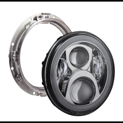 PartzBiz HD: -Custom Dynamics Chrome LED Halo 7" Headlamp w/ Mounting Ring Harley 94-13 PartzBiz HD: -Custom Dynamics Chrome LED Halo 7" Headlamp w/ Mounting Ring Harley 94-13