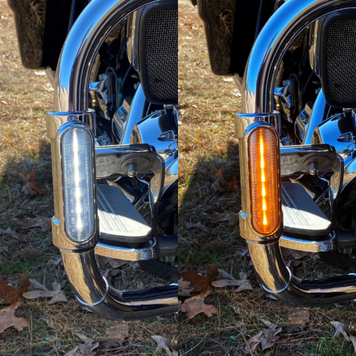 PartzBiz HD: -Custom Dynamics Chrome LED Amber White Engine Guard Lights 14-Up Harley Touring best new turn signal running light upgrade replacement custom chopper bagger motorcycle PartzBiz HD: -Custom Dynamics Chrome LED Amber White Engine Guard Lights 14-Up Harley Touring best new turn signal running light upgrade replacement custom chopper bagger motorcycle