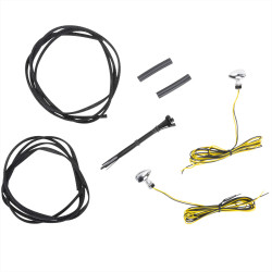 PartzBiz HD CD-MICRO-A-C - Custom Dynamics Chrome Micro Bullet Amber LED Front Turn Signals Universal