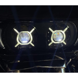 PartzBiz HD CD-RG-H-B - Custom Dynamics Double-X LED Headlight Black Clear LED Harley Bagger FLTR 2015+
