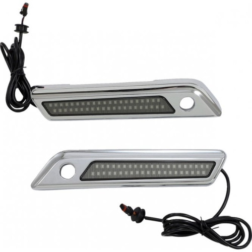 PartzBiz HD: -Custom Dynamics Saddlebag Latch ไฟ LED สำเนียงควัน Chrome Harley Touring 14+ PartzBiz HD: -Custom Dynamics Saddlebag Latch ไฟ LED สำเนียงควัน Chrome Harley Touring 14+