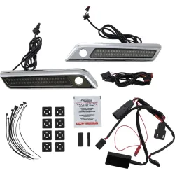 PartzBiz HD CD-SBL-DC4-SC - Custom Dynamics Saddlebag Latch Dual Light Smoke Chrome ชุด Harley Touring 14-23 PartzBiz HD CD-SBL-DC4-SC - Custom Dynamics Saddlebag Latch Dual Light Smoke Chrome ชุด Harley Touring 14-23