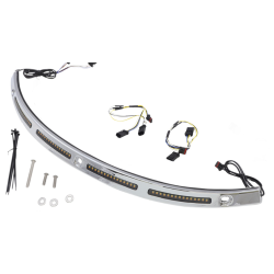 PartzBiz HD CD-WT2-SEQ-14-C - Custom Dynamics Genesis 4 Smoke Sequential LED Windshield Trim Black Harley 14-Up
