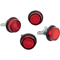 PartzBiz HD CH4R - Chris Products Red Mini License Plate Frame Reflectors Harley Motorcycle 4 pack PartzBiz HD CH4R - Chris Products Red Mini License Plate Frame Reflectors Harley Motorcycle 4 pack