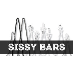 PartzBiz HD CV8098 - Cycle Visions 8 3/4” Sissy Bar Side Plates Black Harley Softail 18+ FLSL FXBB
