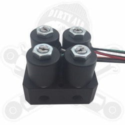 PartzBiz HD DA-4VM - Dirty Air 4-Valve Compact Manifold Kit 1/8” NPT Black Front Rear Harley PartzBiz HD DA-4VM - Dirty Air 4-Valve Compact Manifold Kit 1/8” NPT Black Front Rear Harley