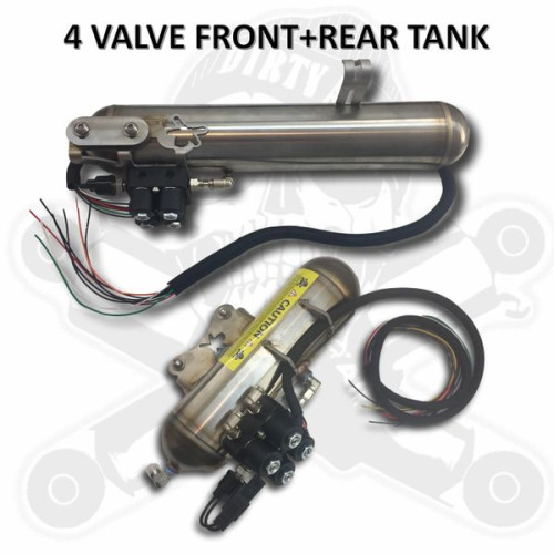 PartzBiz HD: 3491396-Dirty Air Stainless Steel Tank 4 Valve Manifold Rear & Front 1/8” Harley Touring