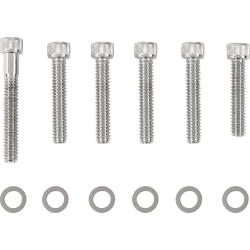 PartzBiz HD DS-190398 - ชุดสลักเกลียวฝาครอบเพลาลูกเบี้ยวลาก Chrome Knurled Socket Harley Big Twin 93-99