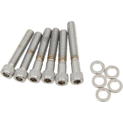 PartzBiz HD DS-190866 - ชุดน๊อตฝาครอบเพลาลูกเบี้ยวลาก Chrome Knurled Socket Harley Big Twin 87-92 Evo
