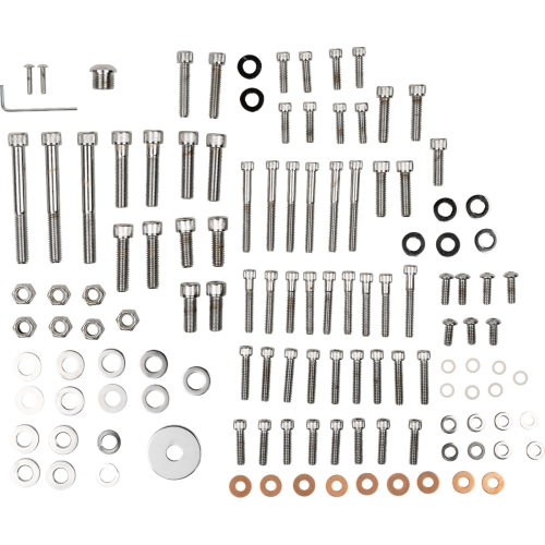 PartzBiz HD: 3488807-Drag Complete เครื่องยนต์ ชุดสลักเกลียวมอเตอร์ Chrome Knurl Socket Harley FXR FLT 87-94 PartzBiz HD: 3488807-Drag Complete เครื่องยนต์ ชุดสลักเกลียวมอเตอร์ Chrome Knurl Socket Harley FXR FLT 87-94