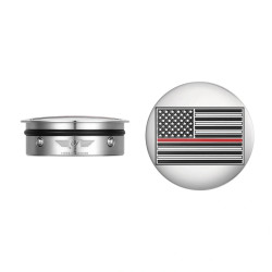 PartzBiz HD FD73-AFRL-SS - Figurati Swing Arm Cover Kit Pair Steel Red Line USA Flag Harley Touring 65-23 PartzBiz HD FD73-AFRL-SS - Figurati Swing Arm Cover Kit Pair Steel Red Line USA Flag Harley Touring 65-23