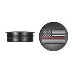 PartzBiz HD FD75-AFRL-BLK - Figurati Swing Arm Cover Kit Pair Black Red Line USA Flag Harley Touring 65-23 PartzBiz HD FD75-AFRL-BLK - Figurati Swing Arm Cover Kit Pair Black Red Line USA Flag Harley Touring 65-23