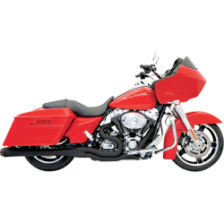 PartzBiz HD FLH-767B - Bassani Road Rage II Mega 2 into 1 Exhaust Pipe System Long Black Harley Touring