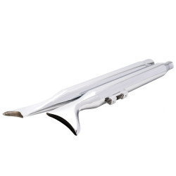 PartzBiz HD FT17-C - 36” Chrome Fishtail Exhaust Slip On Mufflers Pipes 17-22 Harley Touring Bagger
