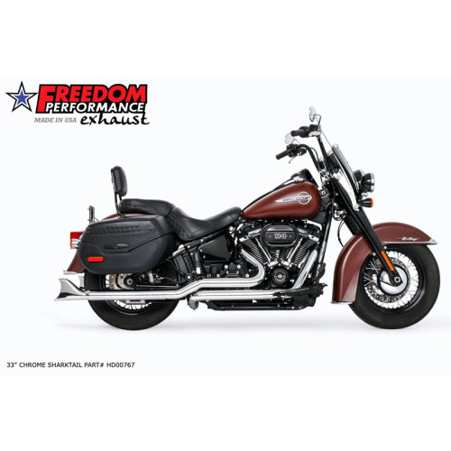 PartzBiz HD: 3476763-Freedom Performance Chrome Pipes Exhaust Sharktail 33” Dual Softail Harley ’18+ PartzBiz HD: 3476763-Freedom Performance Chrome Pipes Exhaust Sharktail 33” Dual Softail Harley ’18+