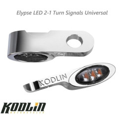 PartzBiz HD K68511 - Kodlin Chrome Elypse LED 2-1 Front Turn Signals Running Light Universal Fitment PartzBiz HD K68511 - Kodlin Chrome Elypse LED 2-1 Front Turn Signals Running Light Universal Fitment