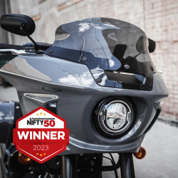 PartzBiz HD KWW-02-0607-DS - Klock Werks Flare 6” Dark Smoke Windshield Harley Softail Low Rider ST Fairing