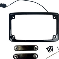 PartzBiz HD LPF-RAD-CVO-B - Custom Dynamics Illuminated Radius Black License Plate Frame Harley CVO 14-Up