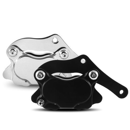 PartzBiz HD: 3477170-DNA Black Left Side 4 Four Piston Front Brake Caliper Kit w/ Bracket Evo Harley