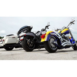 PartzBiz HD MC-2909 - Arnott Chrome Air Ride Adjustable Shocks Suspension Kit 2001-17 Harley Softail
