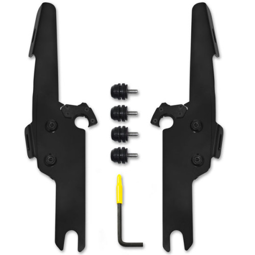 PartzBiz HD: 3466514-Memphis Shades Black Fats No-Tool Trigger-Lock Windshield Mounts Harley FLFB 18+