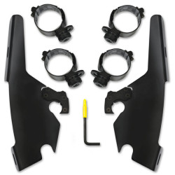 PartzBiz HD MEB2044 - Black Batwing Fairing Trigger-Lock Mounting Kit Harley 18+ Sport Glide FLSB M8