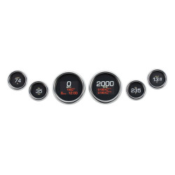 PartzBiz HD MLX-8604 - Dakota Digital Chrome Dresser MLX 6 Gauge Kit Set Upgrade 04-13 Harley Touring
