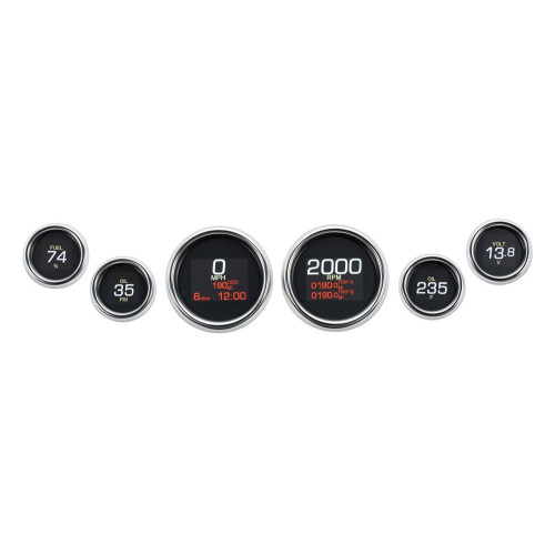 PartzBiz HD: 3461930-Dakota Digital Chrome Dresser MLX 6 Gauge Kit Set Upgrade 04-13 Harley Touring PartzBiz HD: 3461930-Dakota Digital Chrome Dresser MLX 6 Gauge Kit Set Upgrade 04-13 Harley Touring