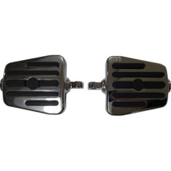 PartzBiz HD MV132 - Rivco Mini Floorboards Chrome Pair Set Rubber Inlays 4” x 4” Male Harley PartzBiz HD MV132 - Rivco Mini Floorboards Chrome Pair Set Rubber Inlays 4” x 4” Male Harley