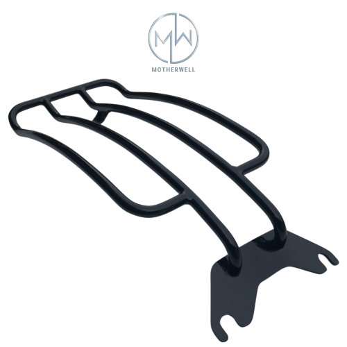 PartzBiz HD: 3485852-Motherwell 6” x 11” Solo Luggage Rack Gloss Black Steel Harley Heritage 97-17