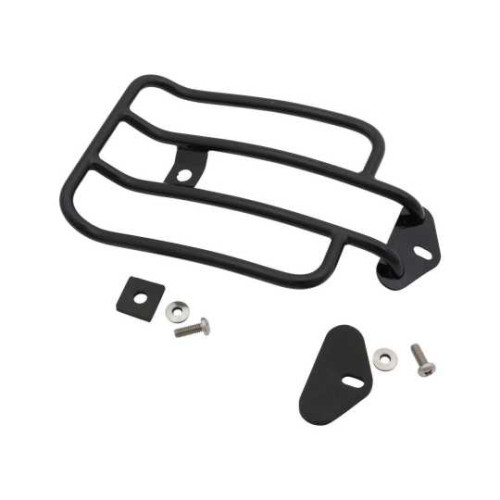 PartzBiz HD: 3485815-Motherwell 6” x 8” Solo Luggage Rack Gloss Black Steel Harley XL Sportster 04-20