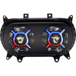 PartzBiz HD PG-RG-B - Custom Dynamics ProGLOW Double-X LED ไฟหน้า LED สีดำใส Harley FLTR 2015+ PartzBiz HD PG-RG-B - Custom Dynamics ProGLOW Double-X LED ไฟหน้า LED สีดำใส Harley FLTR 2015+