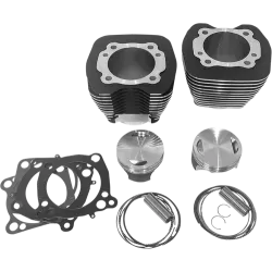 PartzBiz HD RP201-111W - Revolution Bolt-On Big Bore Cylinder Kit Flat 98” Black Harley Twin Cam 99-06