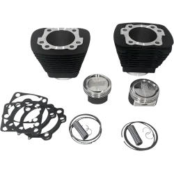 PartzBiz HD RP201-406W - Revolution Bolt-On Big Bore Cylinder Kit 1250 Domed Black Harley XL 91-20