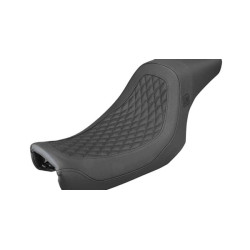 PartzBiz HD SM8064DB - Saddlemen Black Pro Series Speed Merchant 2-Up Front Seat Harley Dyna FXD 06+