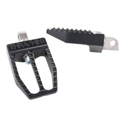 PartzBiz HD TSC-2019-1-SF - Thrashin Supply Black Front Militant Aluminum Footpegs 2018+ Harley Softail