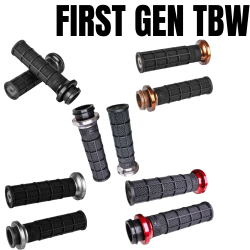 PartzBiz HD V31HTW-BB-S - ODI Hart-Luck Lock-On Grips Pair Black Silver Billet TBW 1” Harley Big Twin 06+