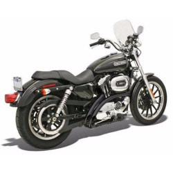 PartzBiz HD XL4-FF12CLB - Bassani Black Radial Sweepers Full Exhaust Pipe System 04-2013 Harley Sportster