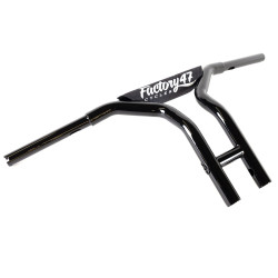 PartzBiz HD hb4102512b - Factory 47 MX47 Bar T Handlebars 12” 1-1/4” Black Pullback Harley Softail Dyna PartzBiz HD hb4102512b - Factory 47 MX47 Bar T Handlebars 12” 1-1/4” Black Pullback Harley Softail Dyna