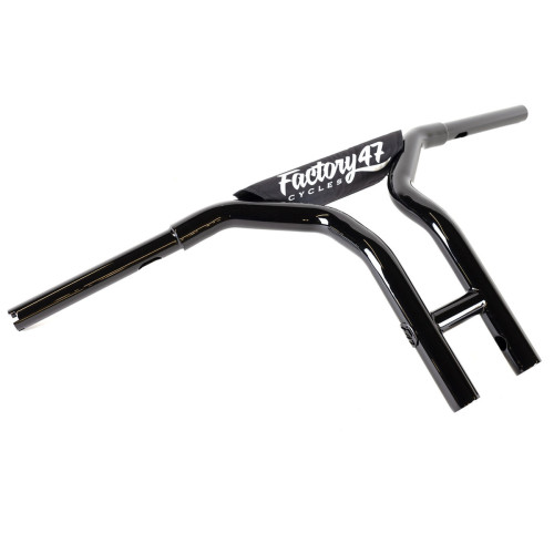 PartzBiz HD: 3487278-Factory 47 MX47 Bar T Handlebars 12” 1-1/4” Black Pullback Harley Softail Dyna PartzBiz HD: 3487278-Factory 47 MX47 Bar T Handlebars 12” 1-1/4” Black Pullback Harley Softail Dyna