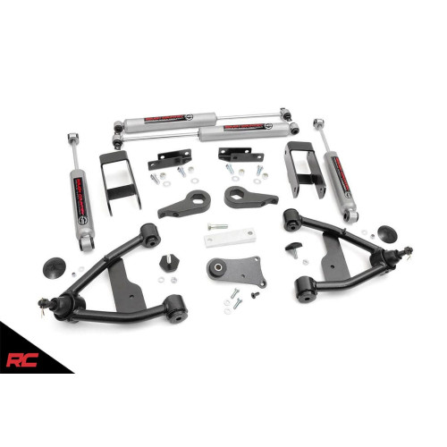 PartzBiz HD: 4425301-1982-2005 Chevrolet S10 GMC S15 4WD 2.5 ” Rough Country Lift Kit พร้อม N3 RC 24230 Jimmy Blazer สุดยอดใหม่ ระบบกันสะเทือน อัพเกรด โช้คอัพ แขนควบคุม กุญแจบาร์ทอร์ชั่น 4x4 ออฟโร้ด คัสตอม คลาสสิก
