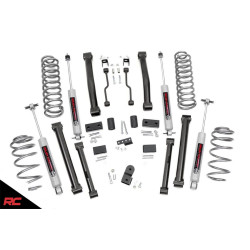 PartzBiz HD RT-900.20 - Rough Country 900.20 ชุดยก 4” N3 แรงกระแทกสำหรับ 93-98 Jeep Grand Cherokee ZJ 4WD อัพเกรดใหม่ที่ดีที่สุด ระบบกันสะเทือน สปริง คอยส์ แขนควบคุม ด้านหน้า ด้านหลัง ยกออฟโร้ด 4x4