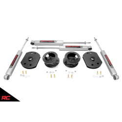 PartzBiz HD RT-30230 - 2014-2019 Ram 2500 4WD 2.5” Rough Country Suspension Lift Kit พร้อม N3 Shocks 30230 Dodge Ram 2500 4wd 4x4 ยกที่ดีที่สุด อัพเกรดใหม่ กระทะช่วงล่าง เพลาบาร์แข็ง
