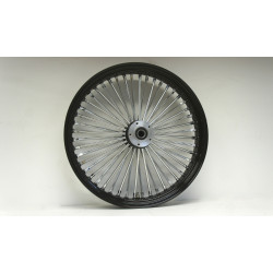PartzBiz HD CL-MW37-543-PCKG - 21" 48 Fat King Spoke Front Wheel Chrome Black Rim Rotors WWW Tire Package Harley